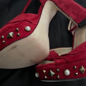 Beautiful suede ankle strap heels